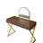 Walnut & Gold Finish Vanity Desk W/Mirror & Jewelry Tray