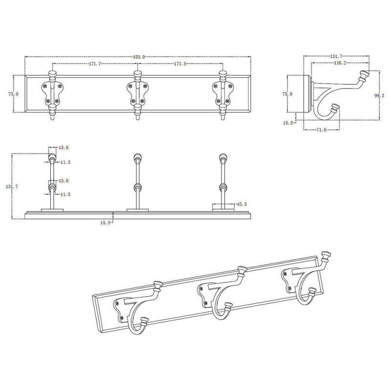 Classic Wall Mounted Coat Rack