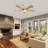 52 Inch Modern Ceiling Fan With 22W LED Light And Remote Control 5 ABS Blades For Living Room