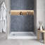Base de douche 48 po x 32 po en alcôve en acrylique blanc brillant avec bonde gauche, bonde incluse-115183294