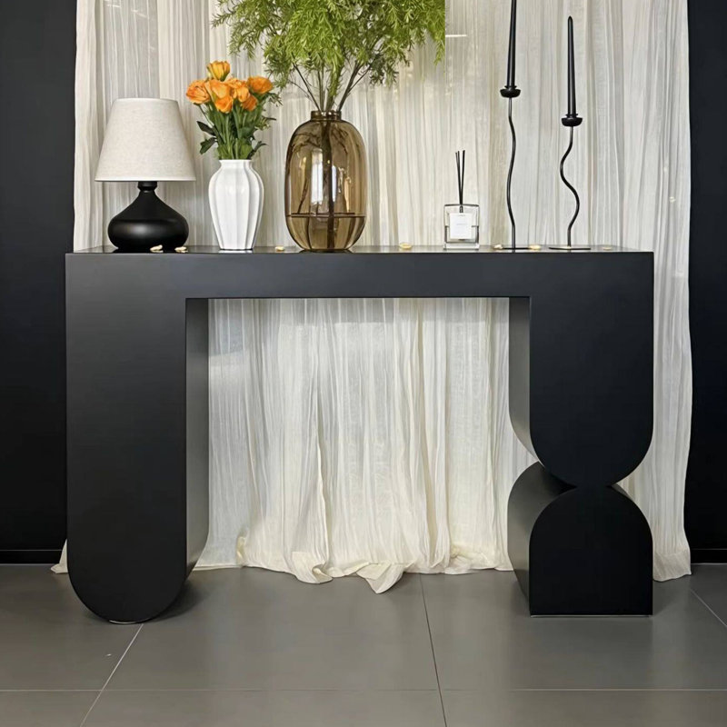 Console de style italien moderne et minimaliste, 33.5" H x 51.2" W x 15.7" D, Black, Black, Black