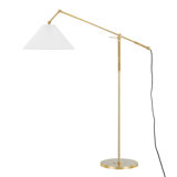 Dorset - 1 Light Floor Lamp By Mark D. Sikes - Aged Brass Frame - Cream Shade