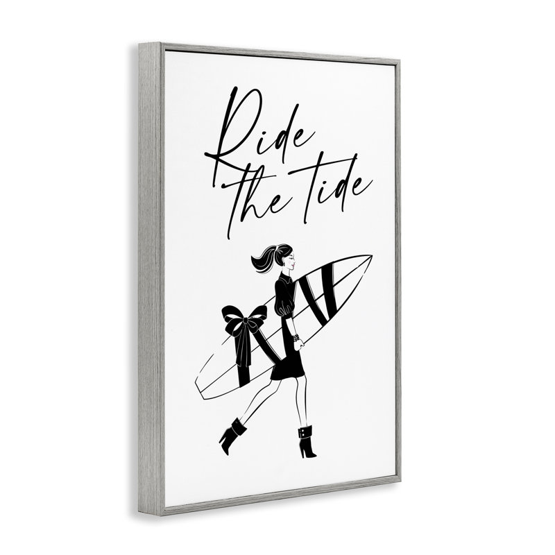 «Ride The Tide Surfer», estampe numérique par Martina Pavlova, Estampe numérique Farmhouse, H 18 po x l 12 po x P 1,5 po