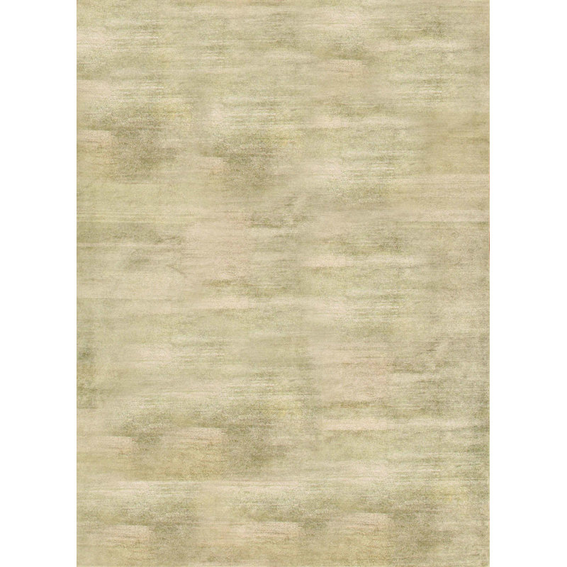 Contemporary Hand Knotted Silk Area Rug in Silver, Rectangle 12' x 15'