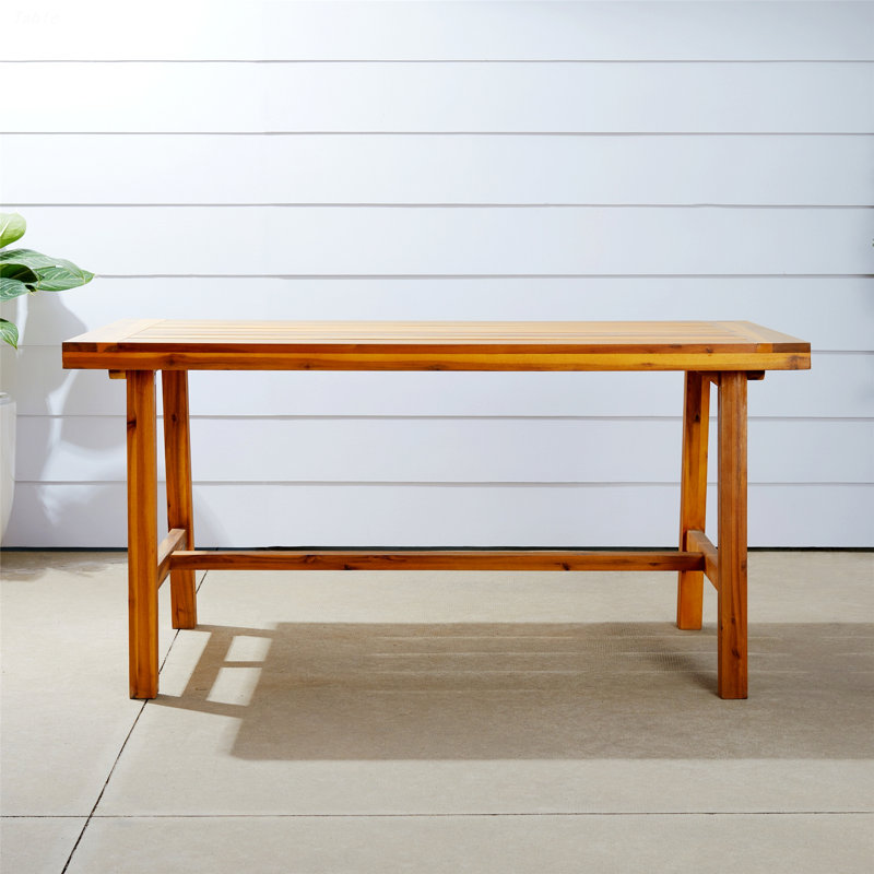 Table de salle à manger d'extérieur pour patio, table rectangulaire, Teck