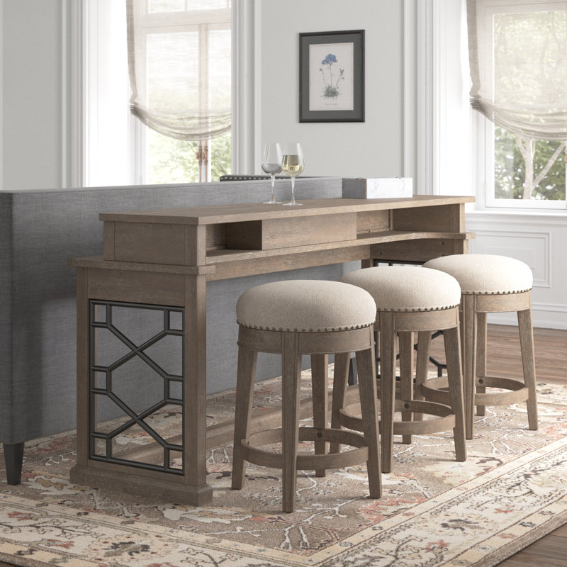 Zenna 3 - Person Solid Wood Solid Wood Top Trestle Dining Set