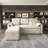 Sofa Chaise With 3 Seat,reversible Pull Out Couch For Living Room