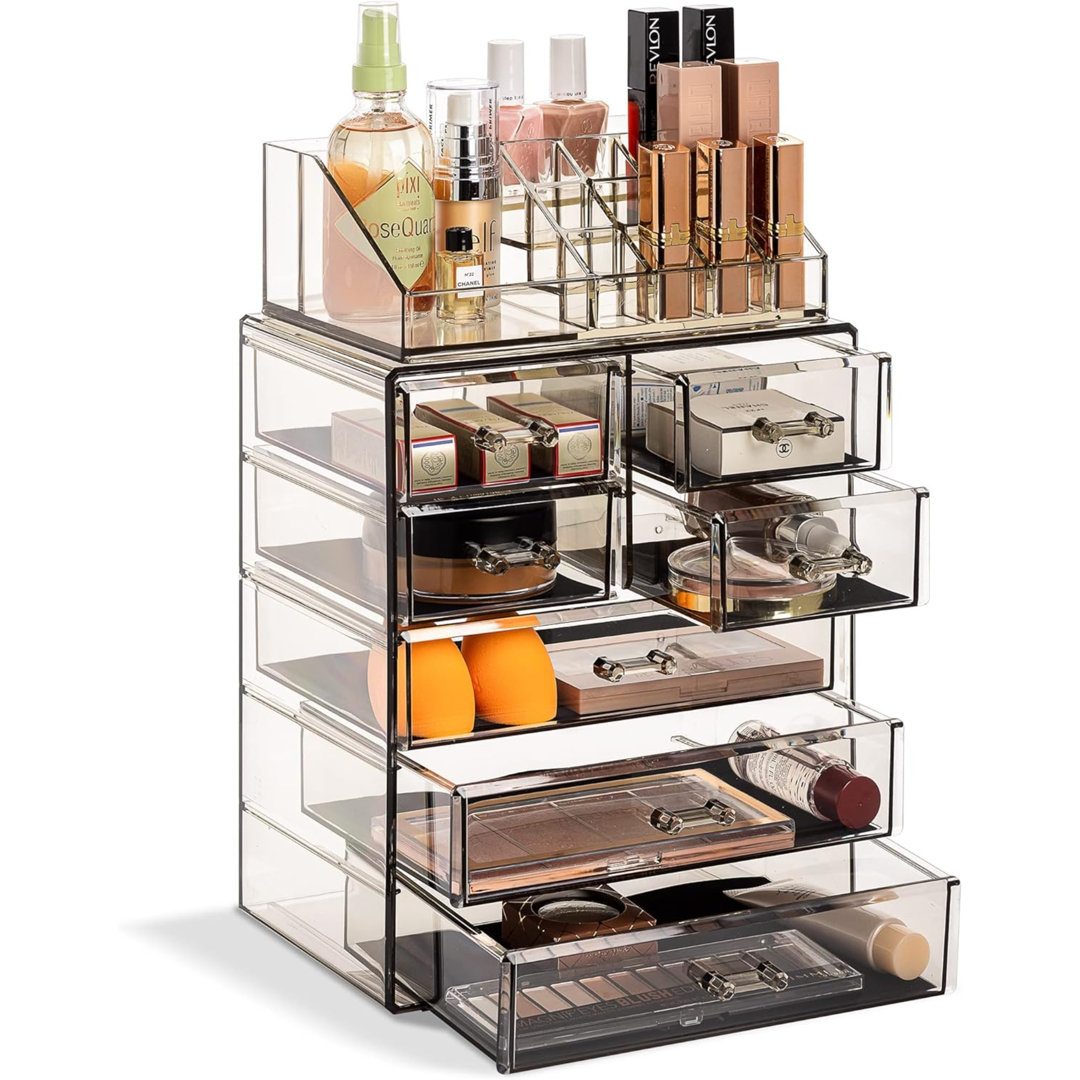 Sorbus Medium Makeup Organizer Set with 7 Drawers and Top Shelf Sorbus Color: Black Jewel