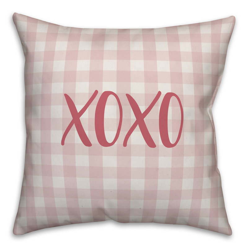  XOXO Throw Pillow, Pillow Cover, Pink
