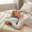 Oreiller cervical ergonomique en mousse à mémoire de forme, oreiller de soutien pour le cou avec housse amovible en soie et en coton, et coussin rond amovible-572435185