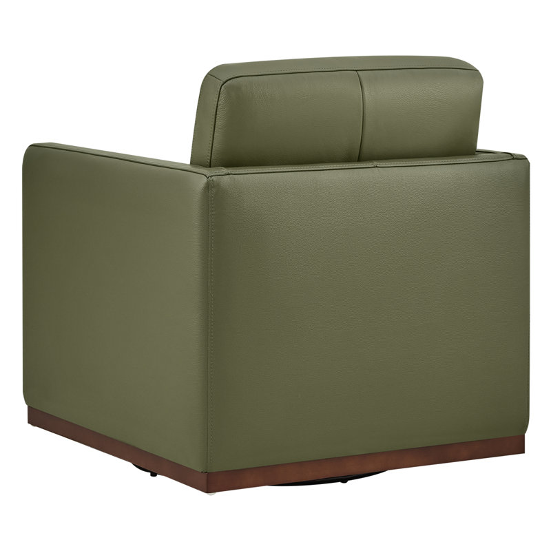 Fauteuil pivotant en cuir véritable Bobbi