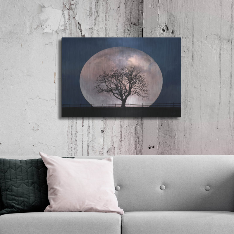 «Glowing Moonrise» par Lori Deiter, art mural en métal, H 24 po x l 36 po