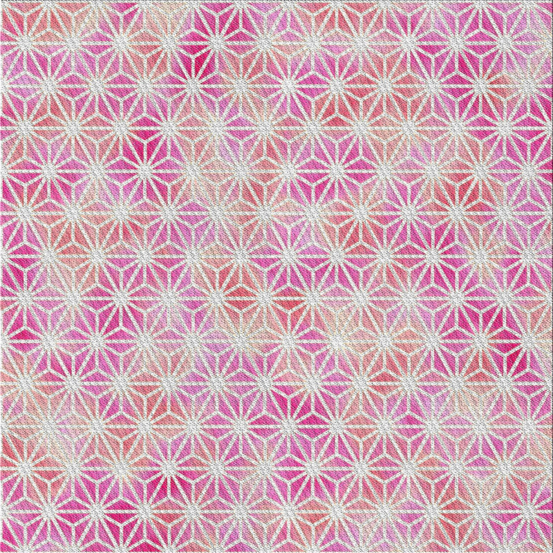 Tapis décoratif rose géométrique samons, Carré 6 pi