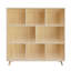 Armoire de rangement en bois de pin à 8 compartiments, organisateur à tablettes fixes de L 44 po x H 44 po pour livres / jouets / décoration intérieure, bibliothèque moderne en bois, armoire à compartiments multiples pour la maison / le bureau