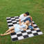 Haylee Super Lightweight Plastic Straw Rug Checkered Black/White Outdoor Area Rug-1839180130