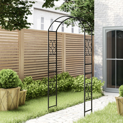 Portglenone 99cm W x 38cm D Steel Arbour in Black