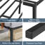 38cm H Black Metal Bed Frame With Non-slip Design, Steel Slat Support-250766372