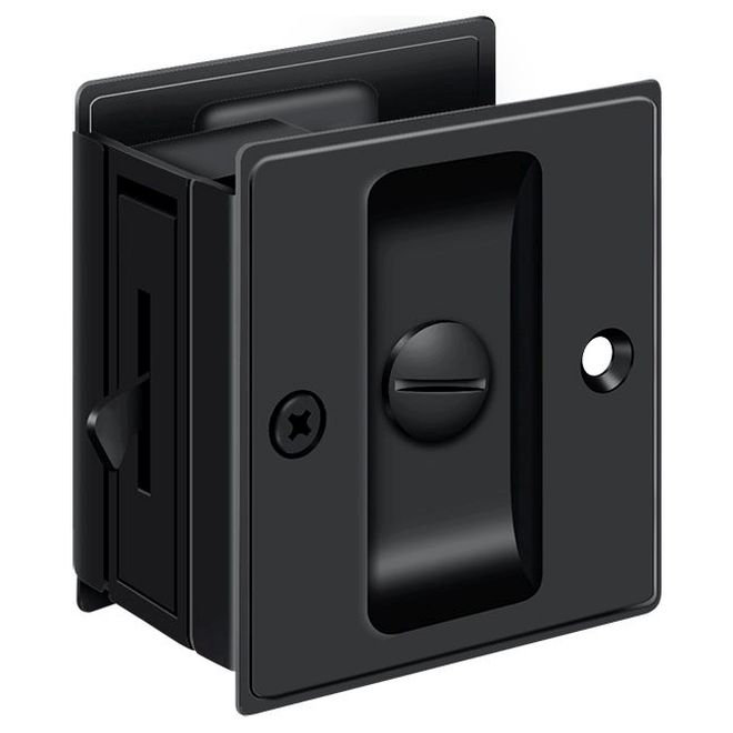 Serrure de poche Deltana SDL25U19, peinture d'intimité 2 1/2 po x 2 3/4 po noir, Peinture noire