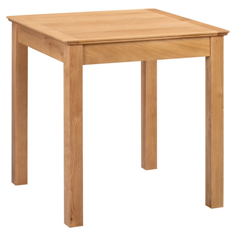 Madelynn Solid Oak Dining Set, Beige, 3 Pieces: 1 Table, 2 Chairs
