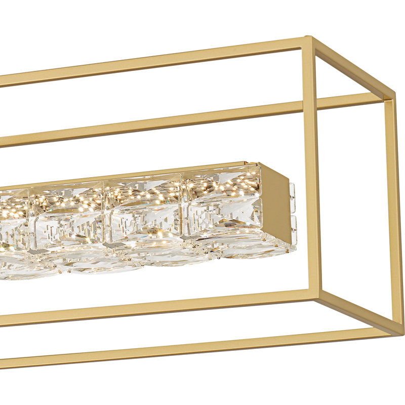 Jadai Integrated LED Soft Linear Chandelier, Gold