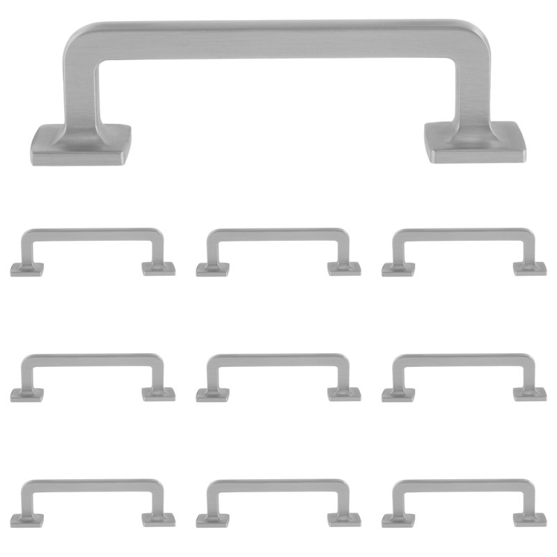 Ensemble de poignées barres en nickel satiné 3 1/2 po Boise, Nickel satiné
