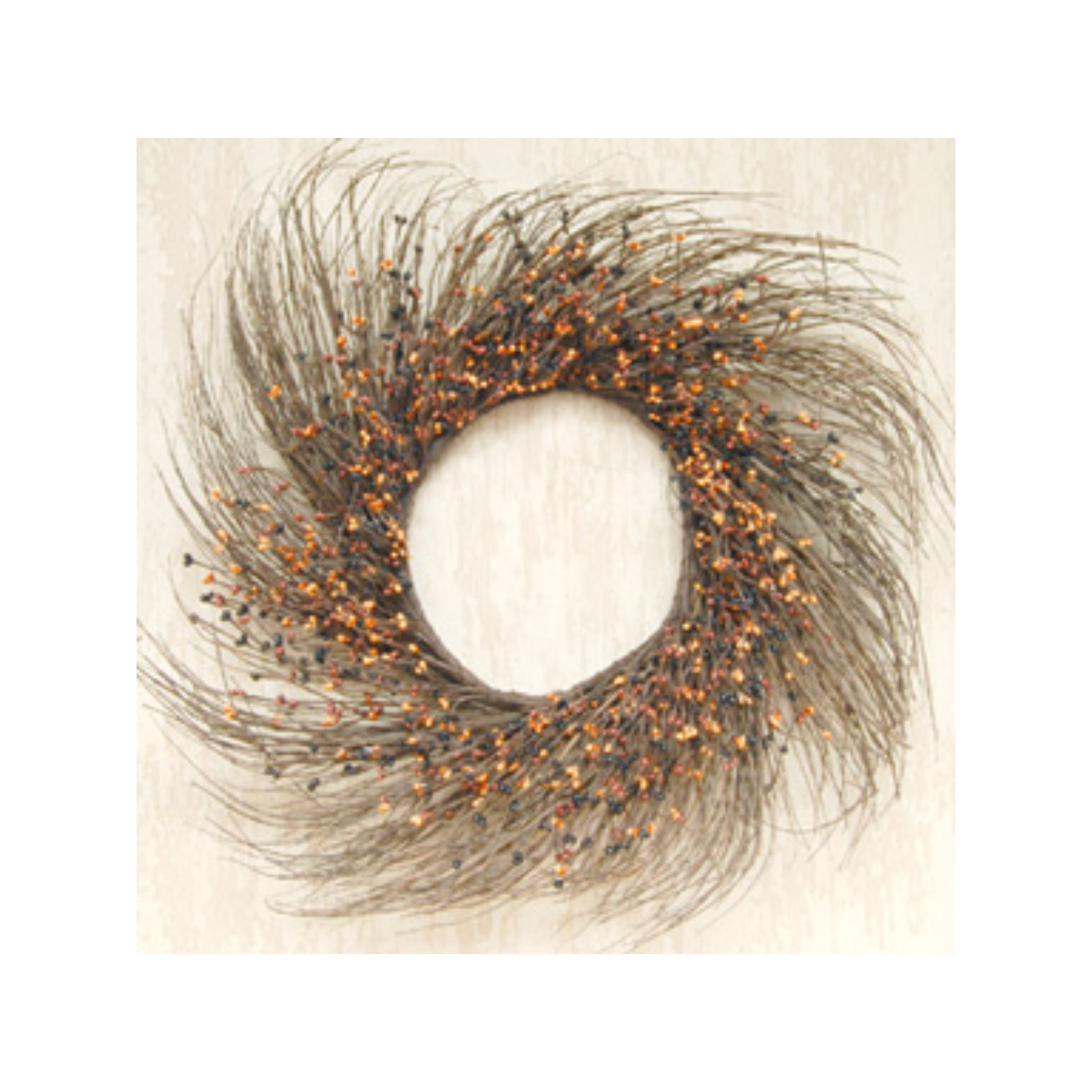 Fall Pip & Grapevine Wreath, 22" H x 22" W x 4" D, Black/Rust/Cream