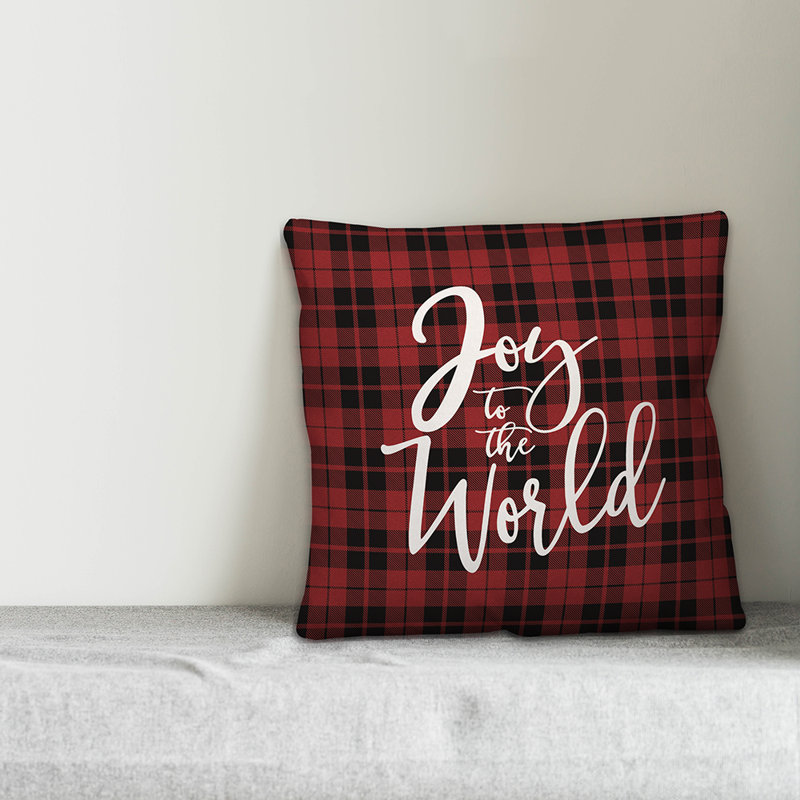  Coussin Joy to the World, 16 po x 16 po, Housse de coussin seulement - Insert
