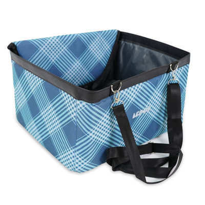 Sièges de voiture pour animaux de compagnie résistants à l'eau et aux taches pour animaux de compagnie - 15,75 po x 12,6 po x 9,85 po avec sangles de fixation amovibles et réglables, bleu clair