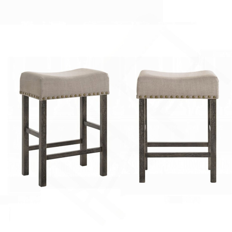 Ensemble de 2 tabourets à hauteur de comptoir Contemporary, Gris