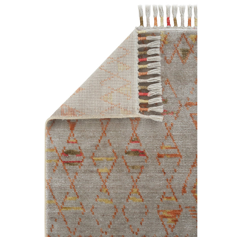 Hubbardston Geometric Tencel Hand Woven Indoor / Outdoor Area Rug, Rectangle 4'3" x 6'2"