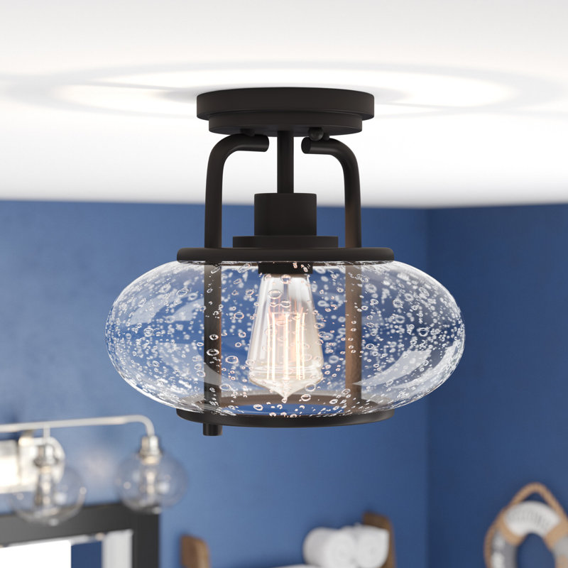 Spofford Glass Semi Flush Mount, Oil Rubbed Bronze