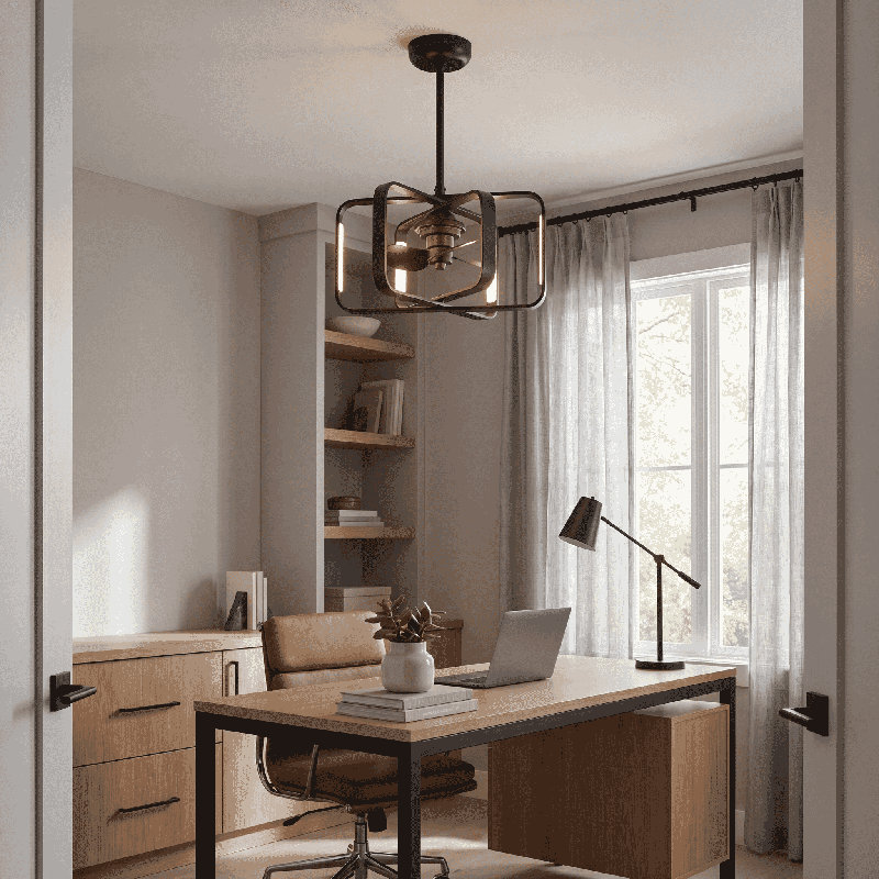  Lustre 8 lumières en laiton chaud Biltmore, 1 étage, H 31 po x l 30 po x P 30 po, 8 lumières