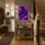 Purple Waves Modern - Framed Print-1157545912-1157545911