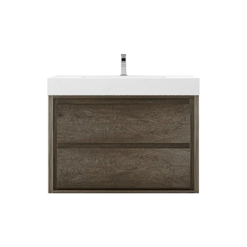 Wittig 36" Wall-Mounted Single Bathroom Vanity Set, Smoke Oak