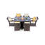 Parsons 6 - Person Wicker Patio Dining Set with Rectangular Table , Cushions Included-725629634-725629633