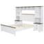 Lit plateforme en bois avec bibliothèque de chevet et tablette de rangement One-in-All 2-2048744105