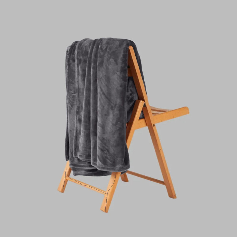 Plain Weave / Muslin Throw Blanket, 130cm W x 150cm L, Grey