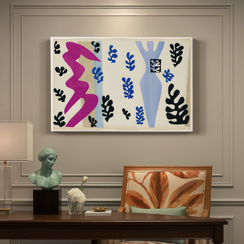 La perruche et la sirène (La Perruche et la Sirène) - Henri Matisse - Toile tendue avec châssis - 1952, 24 po x 36 po