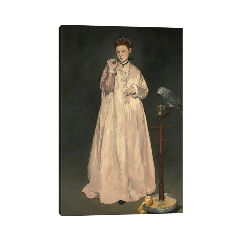 Young Lady In 1866 by Edouard Manet - Wrapped Canvas Painting, 30.48 cm H x 45.72 cm W