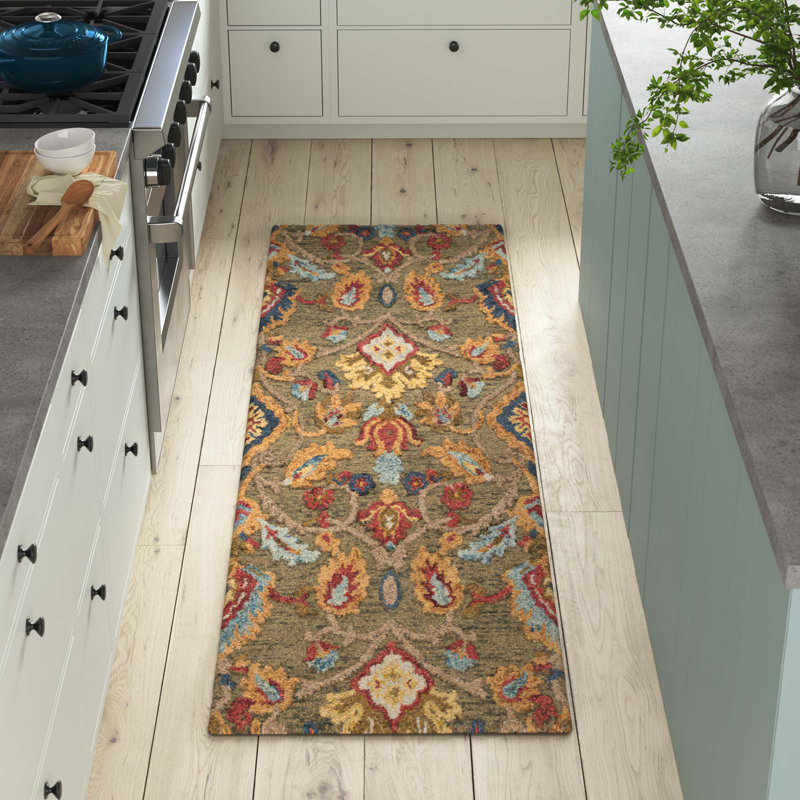 Tansy Wool Floral Indoor Rug, Runner 2'3" x 8'
