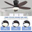 Ventilateur de plafond à profil bas 36 pouces avec lumière et télécommande-1609615925