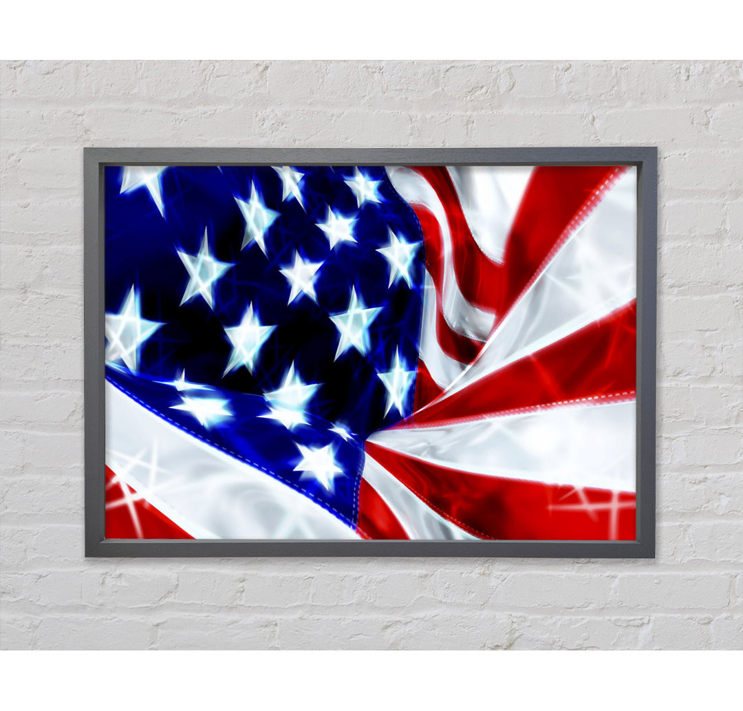 American Stars And Stripes - Einzelbildrahmen Kunstdrucke auf Leinwand