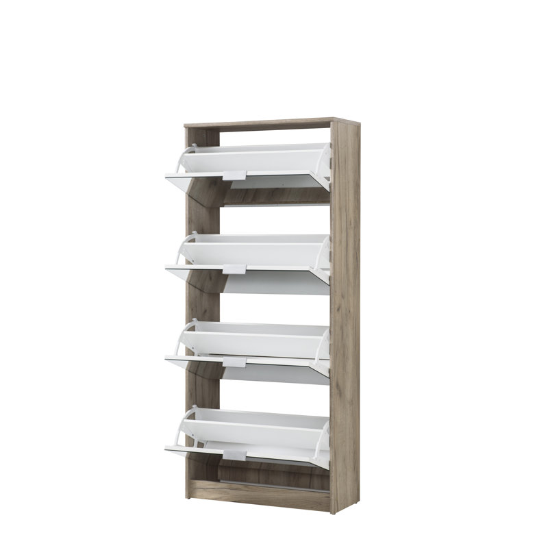 24 Pair Shoe Rack, Grey Oak