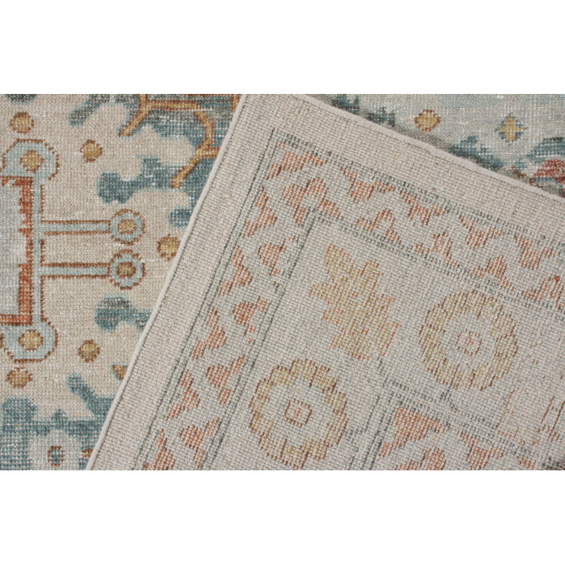 Distressed Homage Hand Knotted Wool Geometric Area Rug, Rectangle 15' x 24'