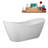 75" Streamline Soaking Freestanding Tub and Tray With Internal Drain-101697960