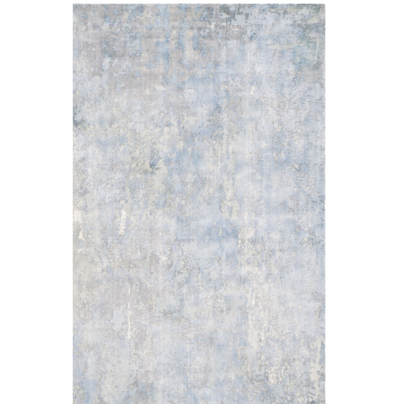 Tapis gris / beige à motif abstrait noué à la main Mcelroy, Carré 7 pi