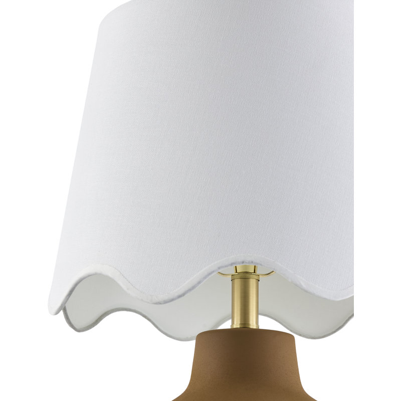Lampe de table Ganza, Blanc, Terracotta