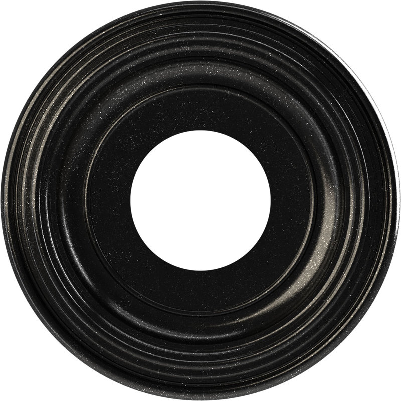 Médaillon traditionnel en PVC thermoformé pour plafond, Galaxie métallique texturée, H 10 po x l 10 po x P 1,13 po