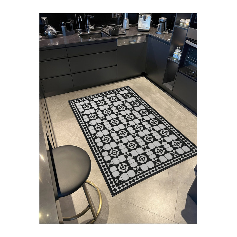 Tapis mauve à motif tissé lavable Mosso, 3'11" x 5'11"