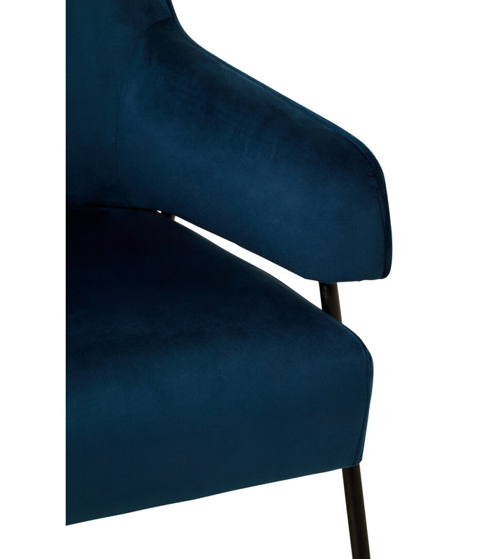 Velvet Club Chair, Blue